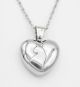 Heart Pendant with Cat Silhouette